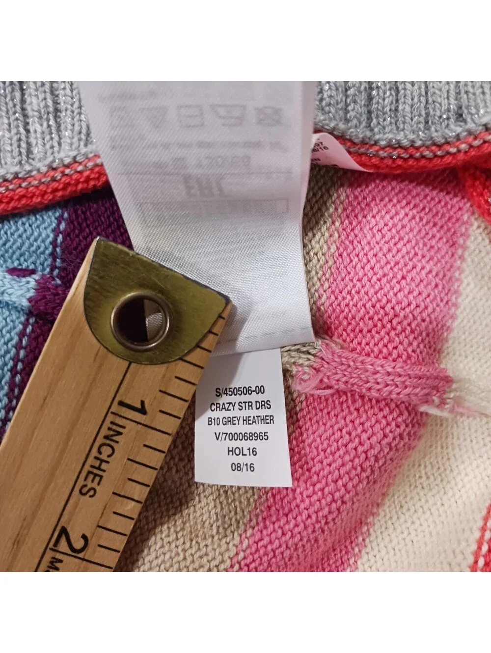 Gap Kids Girls' Multicolor Striped Cotton Blend Dress Size M (8-9)